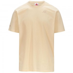 Men Kappa Authentic Tayloryx T-Shirt Beige | CT3428750