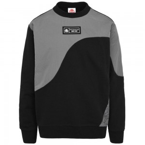 Men Kappa Authentic Tech Velfend Sweater Black | JA5397160