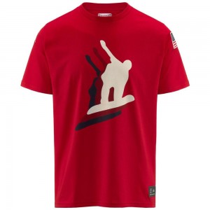 Men Kappa Ayba2 Snb Us T-Shirt Red | LA7948352