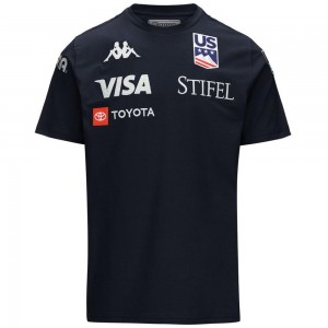 Men Kappa Ayba2 Us T-Shirt Navy | XZ6021845