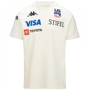 Men Kappa Ayba2 Us T-Shirt White | FD7065819