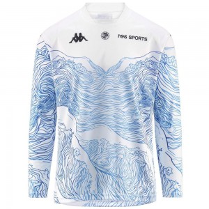 Men Kappa Cento Manches Longues Nss Sports Jersey Blue | IE8142397