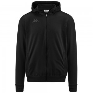 Men Kappa Egar Hoodie Black | BI2376085