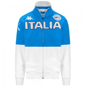 Men Kappa Eroi Jkt Italia Fick Jacket Blue | MS5472031