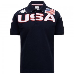 Men Kappa Eroi Polo Usa Us Polo Shirt Navy | UI1956408