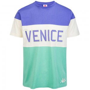 Men Kappa Eroi Tee Venice Beach T-Shirt Green | PW7506123