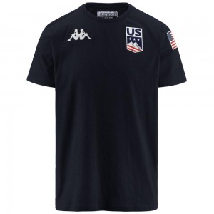 Men Kappa Estessi Us T-Shirt Navy | WQ1645923