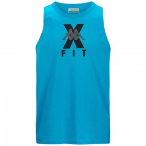 Men Kappa Kombat Wkt Ebolto Tank Top Blue | GL2690153