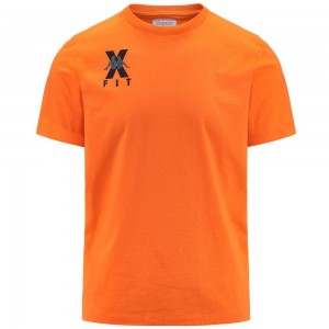 Men Kappa Kombat Wkt Ecairo T-Shirt Orange | VI9614570