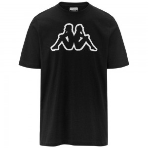 Men Kappa Logo Amberis T-Shirt Black | MX5048293