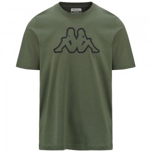 Men Kappa Logo Amberis T-Shirt Green | GI5426890