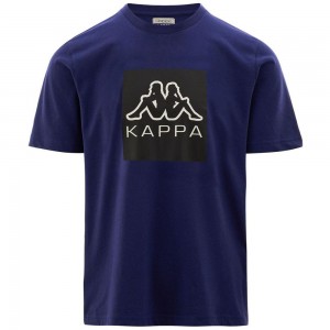 Men Kappa Logo Ediz T-Shirt Blue | EA8276134