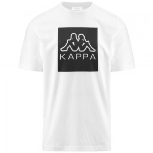 Men Kappa Logo Ediz T-Shirt White | VS0437586