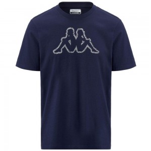 Men Kappa Logo Enea T-Shirt Navy | OH3052789