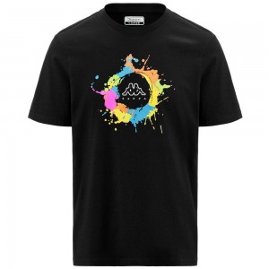 Men Kappa Logo Eremo T-Shirt Black | CR6570149