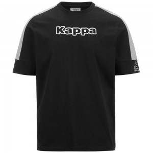 Men Kappa Logo Fagiom T-Shirt Black | IA2974815