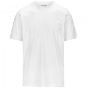 Men Kappa Logo Fanglo T-Shirt White | PV8607354