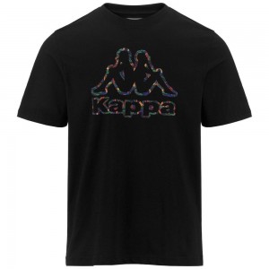 Men Kappa Logo Fario T-Shirt Black | OC6873145