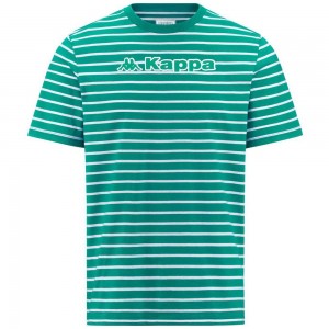 Men Kappa Logo Feric T-Shirt Green | JD4153689