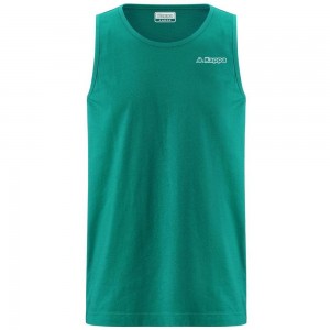 Men Kappa Logo Fevo Tank Top Green | KU2615807