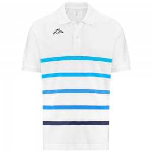 Men Kappa Logo Feystripe Polo Shirt White | DS8670541