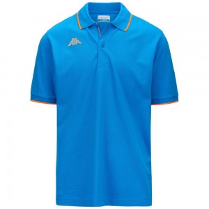 Men Kappa Logo Flu Polo Shirt Blue | AK5746912