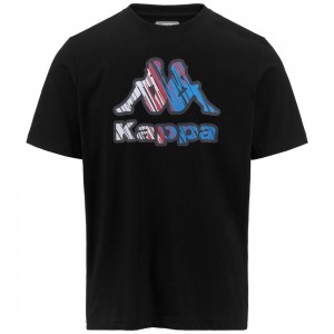 Men Kappa Logo Frillo T-Shirt Black | JA9763082