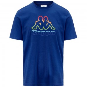 Men Kappa Logo Friodo T-Shirt Blue | ZR0542168