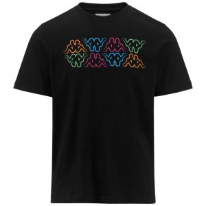 Men Kappa Logo Fuiamo T-Shirt Black | OD6430872