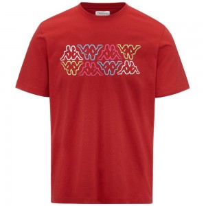 Men Kappa Logo Fuiamo T-Shirt Red | GC6073281