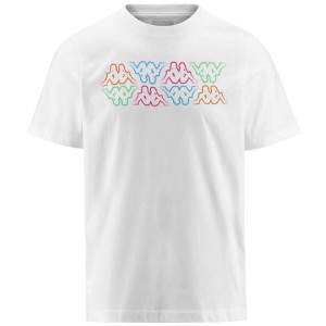 Men Kappa Logo Fuiamo T-Shirt White | SA4189302