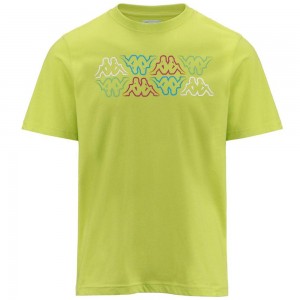 Men Kappa Logo Fuiamo T-Shirt Yellow | RX0827156