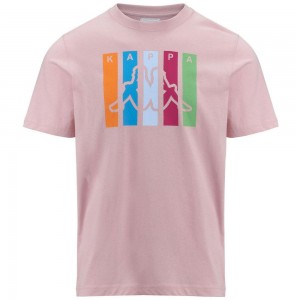 Men Kappa Logo Funior T-Shirt Pink | OJ7935860