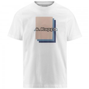 Men Kappa Logo Fuoviom T-Shirt White | VL1438097