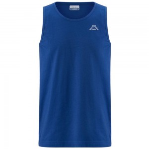 Men Kappa Logo Gatan Tank Top Blue | FI3240516