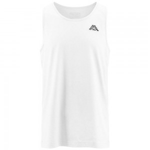 Men Kappa Logo Gatan Tank Top White | ZC8317469