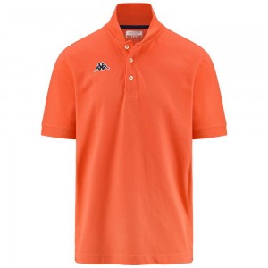 Men Kappa Logo Holiver Mss Polo Shirt Orange | JE8690745