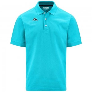 Men Kappa Logo Holiver Mss Polo Shirt Turquoise | VE5180693