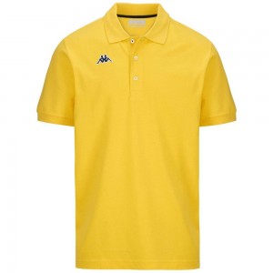 Men Kappa Logo Holiver Mss Polo Shirt Yellow | FY9135608