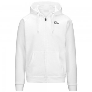 Men Kappa Logo Jack Slim Hoodie White | GA8541370