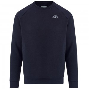 Men Kappa Logo Korpo Caimali Sweater Navy | YO3429065