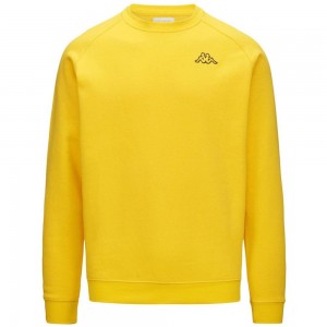 Men Kappa Logo Korpo Caimali Sweater Yellow | AZ9671283