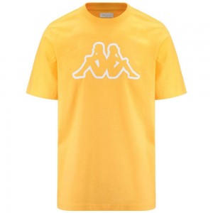 Men Kappa Logo Korpo Cromen T-Shirt Yellow | MV9807352