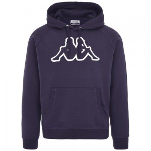 Men Kappa Logo Korpo Zaiver Hoodie Navy | CM6952074