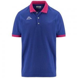 Men Kappa Logo Life Mss Polo Shirt Blue | UR3805612