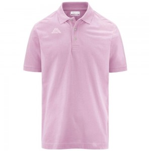 Men Kappa Logo Life Mss Polo Shirt Pink | YW4670953