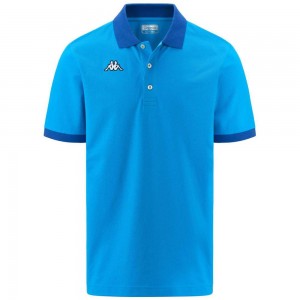 Men Kappa Logo Sharas Mss Polo Shirt Blue | VI7380965