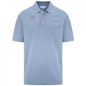 Men Kappa Logo Sharas Mss Polo Shirt Blue | UK1073925