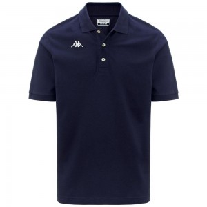 Men Kappa Logo Sharas Mss Polo Shirt Navy | MX0162954