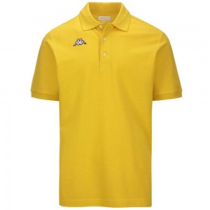 Men Kappa Logo Sharas Mss Polo Shirt Yellow | VC8451237